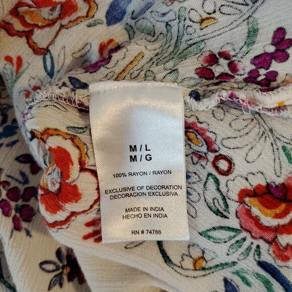 Bila Womens Duster Cardigan M/L Multicolor Floral Boho Kimono Gauze Flowy‎ - Picture 9 of 12